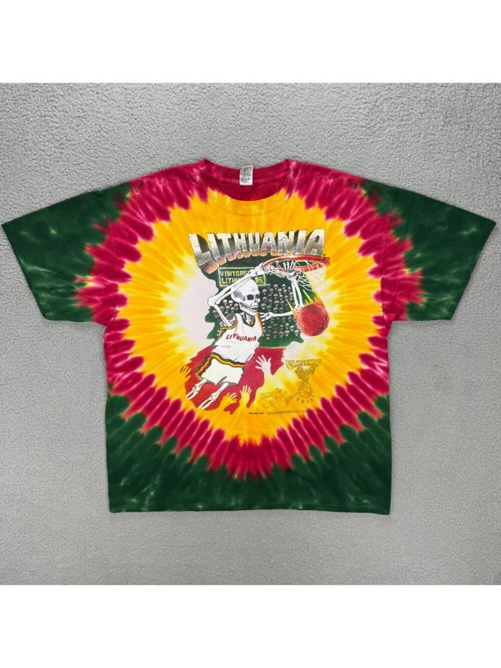Lithuania T Shirt Mens XL Tie Dye Olympic Basketball Grateful Dead 2012 Vintage